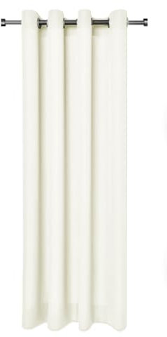 Rollmayer Vorhänge Schal mit Ösen Kollektion Vivid (Ecru 2, 135x260 cm - BxH - 2 er Pack) Blickdicht Uni einfarbig Gardinen Schal für Schlafzimmer Schal