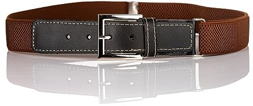 Olata elastischer Kinder-Gürtel mit Schnalle und schwarzen Lederbeschlägen (1-6 Jahre). Braun