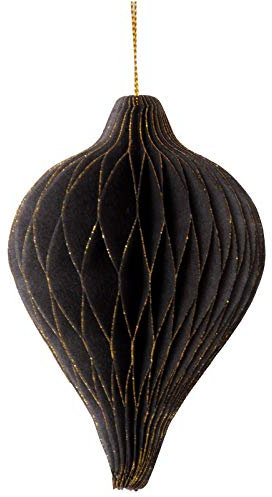 coopz Weihnachtsschmuck Weihnachtskugel Papier Anhänger Tropfen 13 cm Weihnachten, Farbe:anthrazit