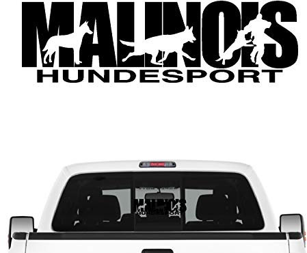 siviwonder Malinois Hundesport Auto Aufkleber Hund Folie Belgian Mali Schäferhund Farbe Schwarz, Größe 20cm