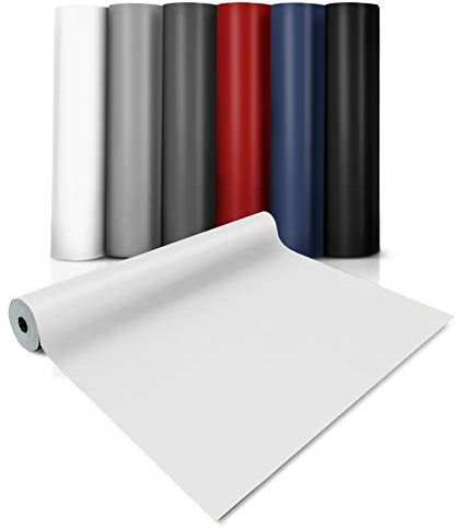casa pura® CV Bodenbelag Expotop - extra abriebfester PVC Bodenbelag (geschäumt) - Einfarbig Weiß - Oberfläche strukturiert - Meterware (100x400 cm)