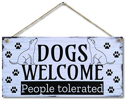 CARISPIBET Dogs Welcome | Home signs welcome signs decoration funny sign pet love house pets 6 x 12