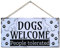CARISPIBET Dogs Welcome | Home signs welcome signs decoration funny sign pet love house pets 6 x 12