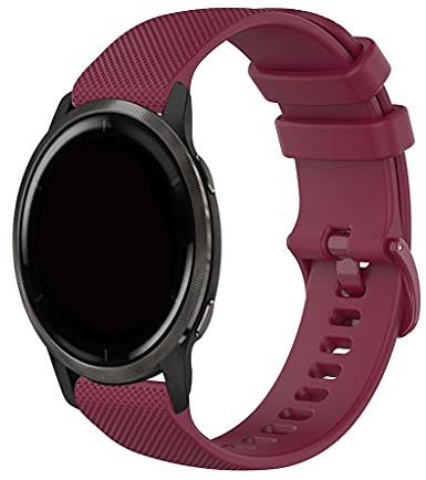 Bracelet de montre en silicone compatible avec Garmin Venu 2S à libération rapide, étanche, résistant à la transpiration, compatible avec la montre connectée Venu 2S – Bordeaux