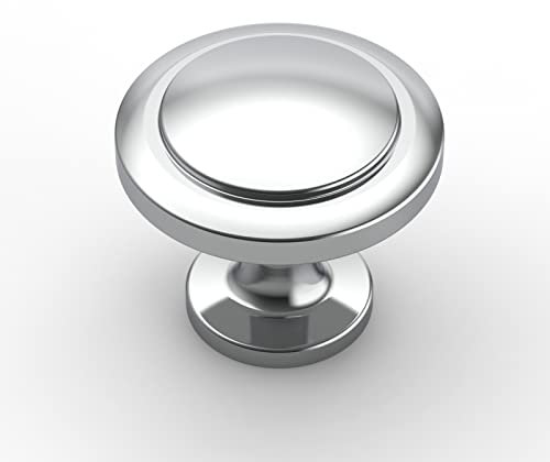 Amerdeco 12 Stück Möbelknöpfe Schrankknöpfe Poliertes Chrom Schubladenknöpfe Knauf Für Schrank Türknauf Kommodenknöpfe Schrankknöpfe