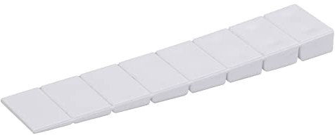 ALUSFERA Cale Meuble Porte Set - Bloc Porte 50 Pièces - Cale Plastique 20x100x8mm - Universelles Cale pour Meubles - Cales en Plastique - Cale Porte Farbe - Cale avec 8 Niveaux de Régulation - Blanc