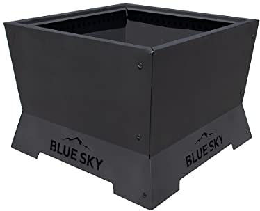 Blue Sky Outdoor Living Braciere quadrato da 55,9 cm, senza fumo, legna da ardere e/o pellet di legno