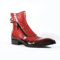 Chelsea-Stiefel Aus Kunstleder - Männer Business Stiefeletten Mode Spitz Nieten Reißverschluss Schuhe Herbst Dicksohle Gladiator Stiefel Schuhe,Rot,48