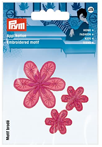 Prym 926730 Appl. Flowers Small/Large Pink