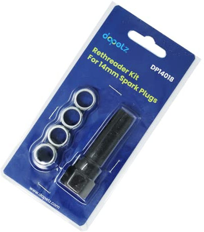 Dapetz ® 5Pcs Spark Plug Repair Kits Carbon Steel Motorcycle Spark Plug Thread Repair Kit, Spark Plug Helicoil Kit, Spark Plug Re-thread Tap Tools With Inserts for 14mm Sparking Plugs Repair