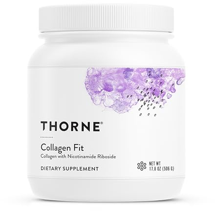 THORNE Collagen Fit, Grass-Fed Collagen Peptides with NR, 30 Servings