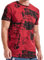 RONOMO Men's T-Shirt Short Sleeve Crew Neck Active Printed Tee - 95% Cotton 5% Spandex, Medium Stretch, Soft Breathable Casual Top (FK Wine Red L)