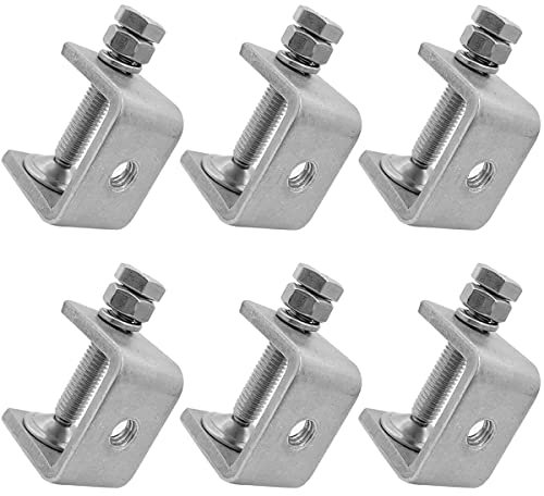0-25Mm Mini Stainless Steel C Clamps for Mounting, 6Pcs Heavy Duty Woodworking U Clamp Set Tiger Clamp Tools with Stable Wide Jaw Opening & Protective Pads for Welding/Carpenter(6Pcs)