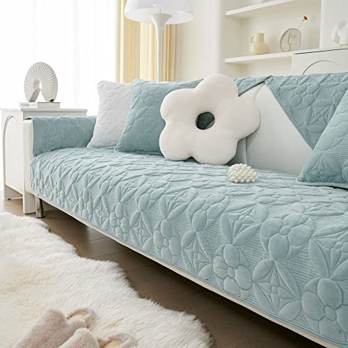 WYJHNLBEDC Sofa/Couch überzug, Sofabezug L Form/U Form/Ecksofa 3/2/1 Sitzer, Sofa überwurfdecke, Warmer Weicher Samt Sofaschoner Decken rutschfest, Sofaschutz Decke Hund Kratzschutz Katze, 90x160cm