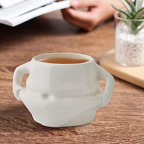 DHliIQQ Tasse en céramique avec inscription « Fat Belly » faite à la main avec poignée, pour le bureau et la maison, cadeau d'anniversaire