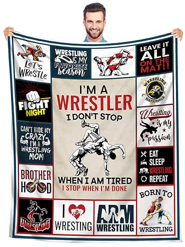 Shuwekk Wrestling-Geschenke für Männer, Jungen und Kinder, weiche Plüschdecke, 152,4 x 127 cm