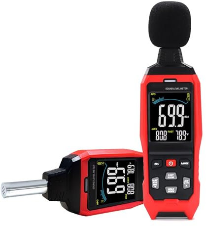 Dezibel-Meter Schallpegelmesser, Hohe Genauigkeit db Meter Klassenzimmer Lärmmesser mit A/C/Z Gewichtet, spl Meter mit Protokollierung 30-130dB Audiorauschen Messen Gerät mit Hintergrundbeleuchtung