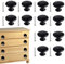12Pcs 30mm Black Round Matted Vintage Drawer Knobs with 12 Screws for Cupboard & Wardrobe