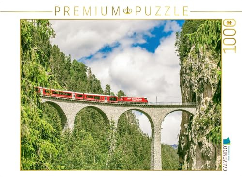 CALVENDO Puzzle Der Landwasser Viadukt | 1000 Teile Lege-Größe 64 x 48 cm Foto-Puzzle für glückliche Stunden
