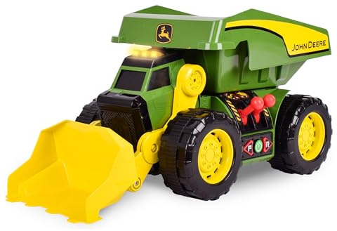 JOHN DEERE JD MAXX Power 2‑in‑1 Lights & Sounds Dig Rig, ferngesteuerte Frontlader & Kipplaster, LED Beleuchtung, Baustellengeräusche, Motorisiert, Große Räder, ab 3 Jahren
