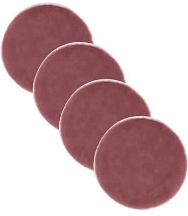 Astra Tappeto in pelliccia sintetica di alta qualità - tappeto da salotto - tappeto a pelo alto in pelle di agnello - set di 4 tappeti decorativi bordeaux rotondi Ø 35 cm