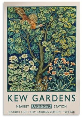 generic Wandposter Kew Gardens von William Morris, Bilder für Schlafzimmer, Wanddekoration, Heimposter, Schlafzimmer, Dekoration, Malerei, Leinwand, Wandkunst, Wohnzimmer, Poster, Geschenke, 40 x 60