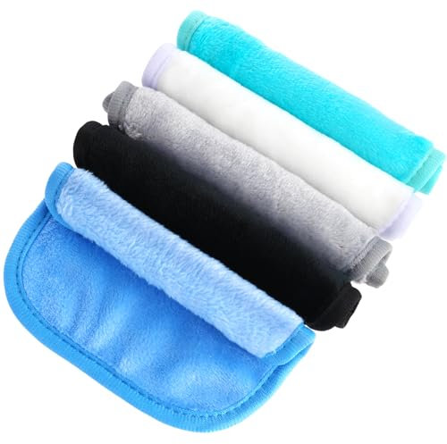 GEEHUA 5 Stück Abschminktuch aus Mikrofaser, 15x15cm Mikrofasertuch Make up Entferner Tücher Wiederverwendbar Gesichtsreinigungstücher von Kosmetischen Lappen Entferner Pads für alle Haut(B)