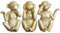 Kichvoe 3 Weise Affen-Statue Hören Nicht Sehen Nicht Sprechen Keine Bösen Wahrheiten Affenfiguren Weisheitsaffe-Skulptur Für Zuhause Fengshui-Dekoration Bringt Goldenes Glück
