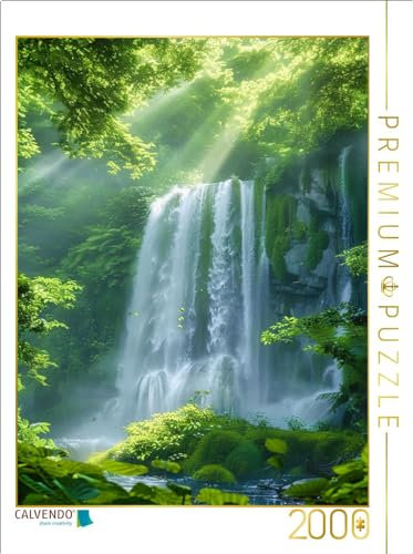 CALVENDO Puzzle EIN Motiv aus dem Kalender Titanen der Natur - Majestätische Wasserfälle im Anime - Stil | 2000 Teile Lege-Größe 67 x 90 cm Foto-Puzzle für glückliche Stunden
