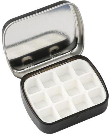 Rumyve Portable Tiny Painting Tray,Empty Watercolor Palette Metal,Portable Paint Palette for Gouache Watercolor Art Craft
