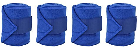 4 Pferdebeinbandagen, Tierarztbandagen für Pferde, Standbandagen für Pferde, Polo-Softbandagen-Set für Hunde, Kühe, Katzen, Blaue Bandagen, Pferdebandagen, Kettschlaufe und