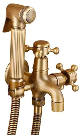 Bidet Handbrause Set FüR Wc Vintage Einzelgriff Kaltwasser Handbrause FüR Wc Toilette Bidet Messing Retro