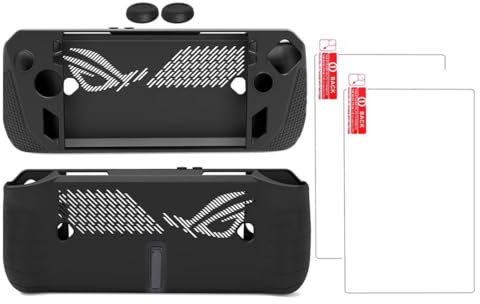 MIRKUZI Coques et housses standards pour téléphones portables, Convient pour étui en silicone souple ASUS ROG Ally étui de protection antidérapant anti-collision et antichoc (noir)