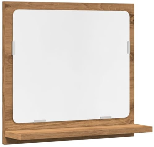 vidaXL Armoire à Miroir de Salle de Bain chêne Artisanal 40x11x37 cm, Meuble à Miroir, Miroir avec étagère, étagère de Toilette avec Miroir