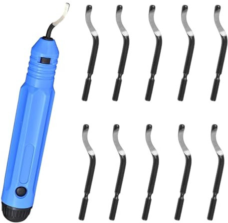 11-Piece Deburring Tool Kit - Durable Hand Tools for Metal, Pipe and Plastic, Great for DIY and Professional Use