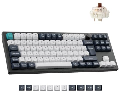 Keychron Q3 Max Wireless Mechanical Keyboard TKL - Hot-Swappable Gateron Brown Tactile Switch, 2.4G/Bluetooth, Full Aluminum with RGB Programmable Knob for Mac Windows Linux(UK Layout)- Black