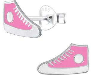 Monkimau Mädchen Ohrringe Sneaker | Ohrstecker aus 925 Sterling Silber | Kinderohrringe hypoallergen