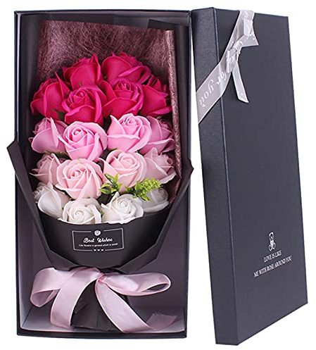Lot de 18 roses en savon avec coffret cadeau, fleurs artificielles parfumées pour femme, fête des mères, Saint-Valentin, mariage, maison, fête, festival, anniversaire de mariage