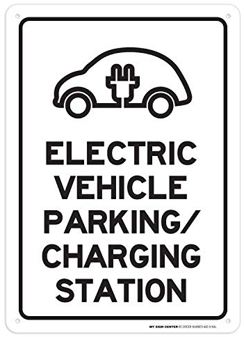 Yelacecca Metal Road Sign Electric Vehicle Parking And Charging Station Sign 12 X 8 Inch Outdoor Signage