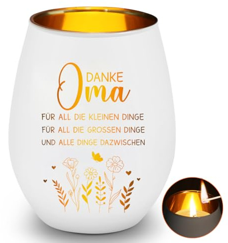 Windlichter Glas Oma,Danke Geschenke Muttertagsgeschenk für Oma,Personalisierte Besondere Geschenke für Oma Geburtstag,Weihnachtensgeschenk