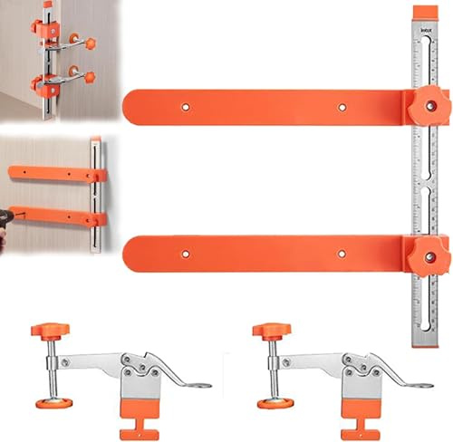 Drawer Slide Installation Jig with Toggle Clamp, Cabinet Tool with Magnetic Arm Punch Locator for Precise Installation, Easy-to-Use Drawer Slide Jig Kit