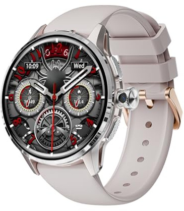Gugxiom 4G LTE Smartwatch, Eigenständige Anrufe und Daten, 4G LTE GPS Smartwatch-Telefon, 1,6-Zoll-HD-Touchscreen mit Herausziehbarer, Drehbarer Kamera, NFC-Zugriffskontrolle, (Silver)