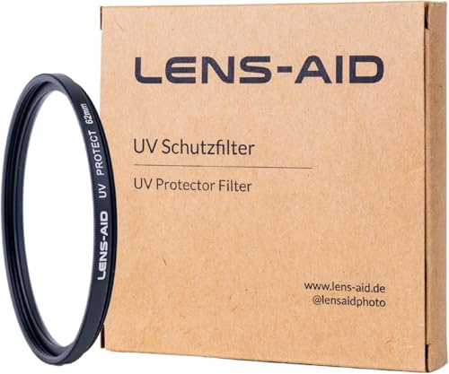 Lens-Aid Filtro UV 46 mm Filtro Objetivo Cristal Schott B270 | Nanorrevestimiento 18x, montura aluminio, doble rosca, caja almacenamiento
