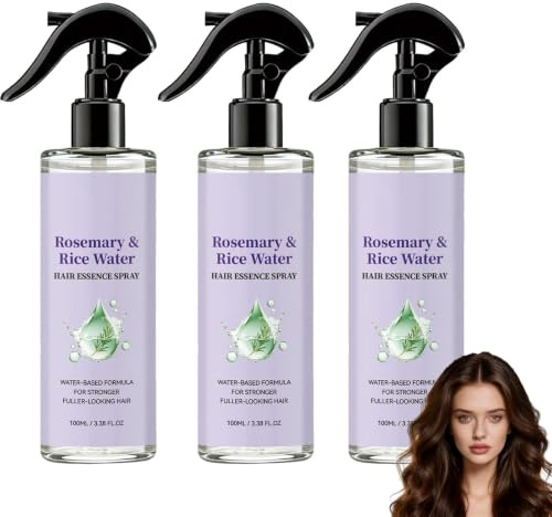 Rosmarin- und Reiswasser-Haarspray für Männer und Frauen, natürlicher Haarvolumizer mit Reiswasser, pflegende Leave-in-Haarpflege, tiefenwirksame Feuchtigkeitspflege ohne zu fetten (3pcs)