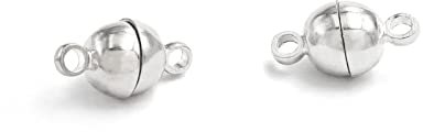 2 kleine Magnetverschlüsse aus Messing als Kugel in silberfarben