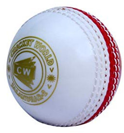 CW Spin Poly Soft Cricket Bowling Übungsbälle, 4 Stück, weiß/rot, zweifarbig