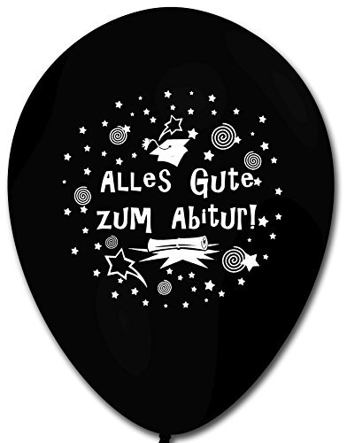 10 Luftballons Alles Gute zum Abitur, SCHWARZ, ca. 30 cm
