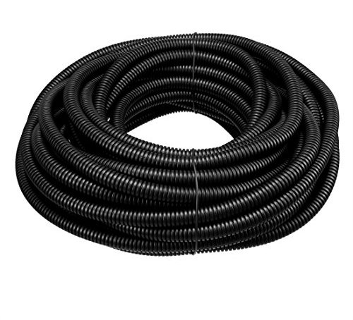 sourcing map Gaine Cable électrique Fil Protection Tube ondulé PP tuyau noir 8.5mm intérieur Dia 11.5mm extérieur Dia. 11m long