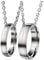 Zysta 2PCS Pärchen Kette - Edelstahl Damen Herren Ringe Anhänger Paar Halskette mit Gravur für Paare Liebhaber (#2)