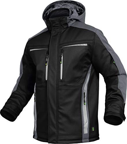 Leib Wächter Flex-Line Winter Softshelljacke (schwarz/grau, 2XL)